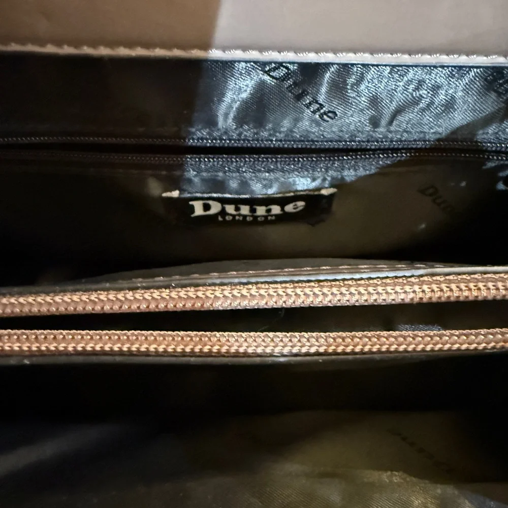 Dune London Glossy Taupe Shoulder Bag - Picture 4 of 6